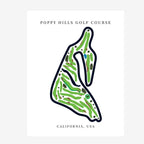 Poppy Hills Golf Course Prints, California, Golf Map Artwork