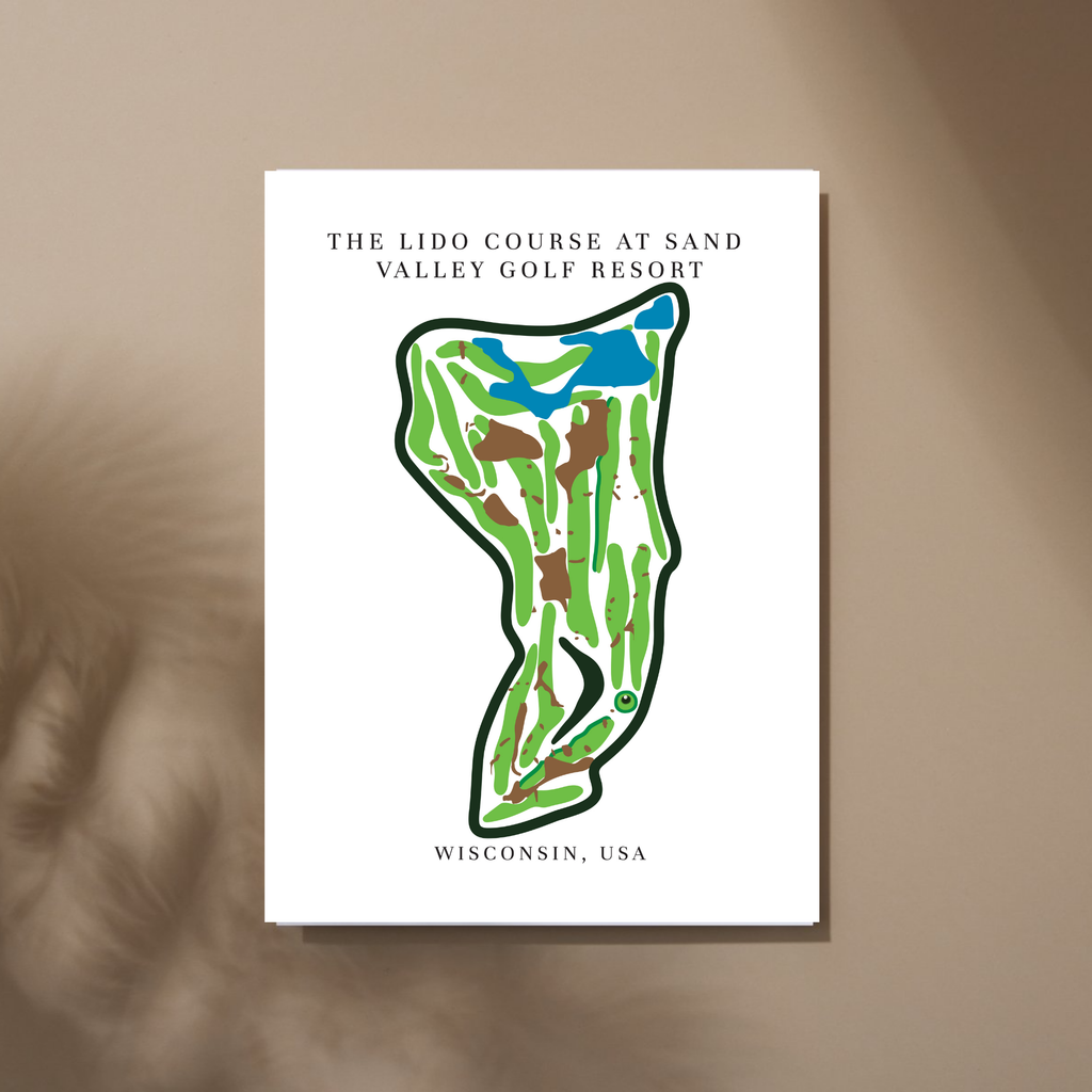 The Lido Course at Sand Valley Golf Resort Golf Course Prints, Wisconsin, Golf Map Artwork