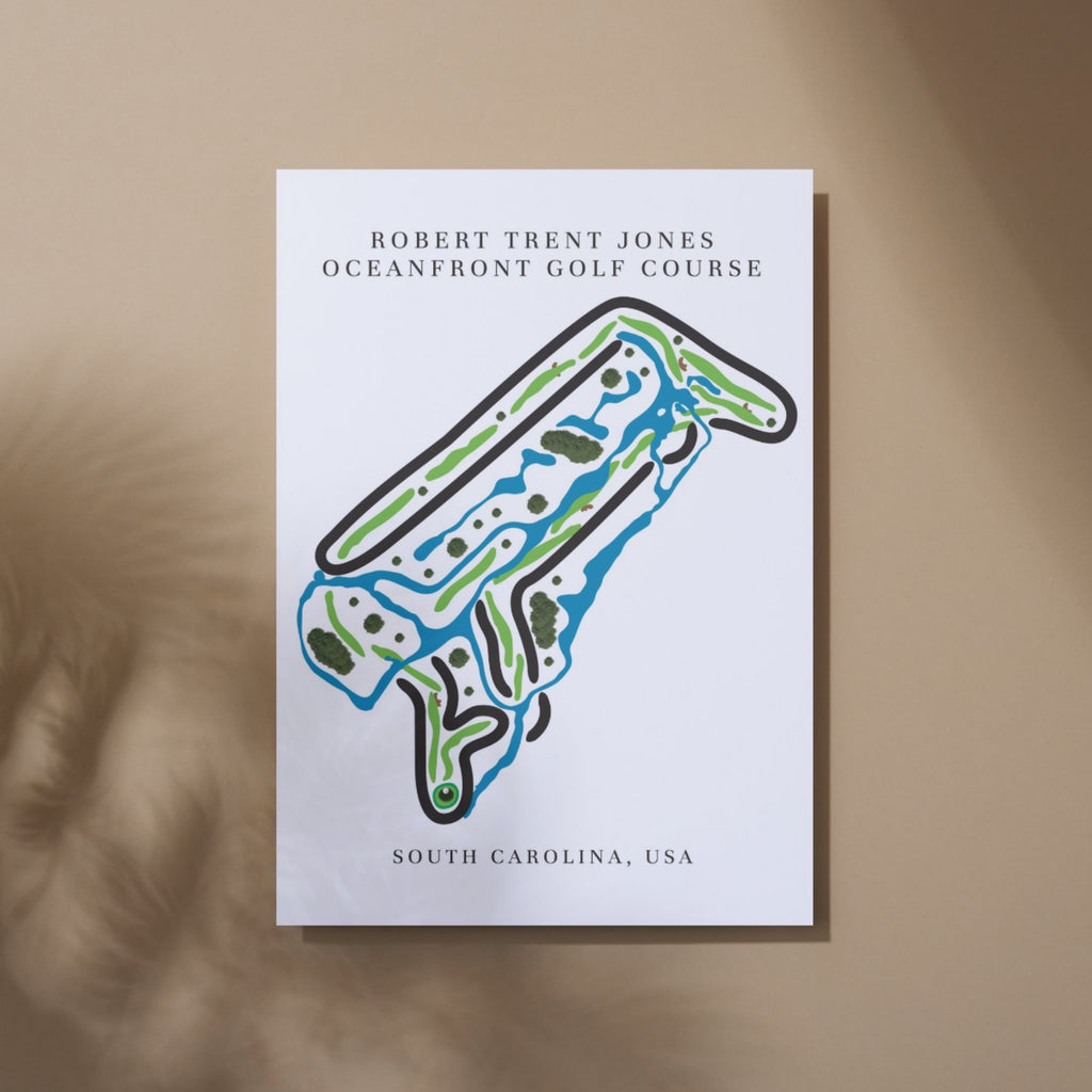 Robert Trent Jones Oceanfront Golf Course Prints, South Carolina, Golf Map Artwork