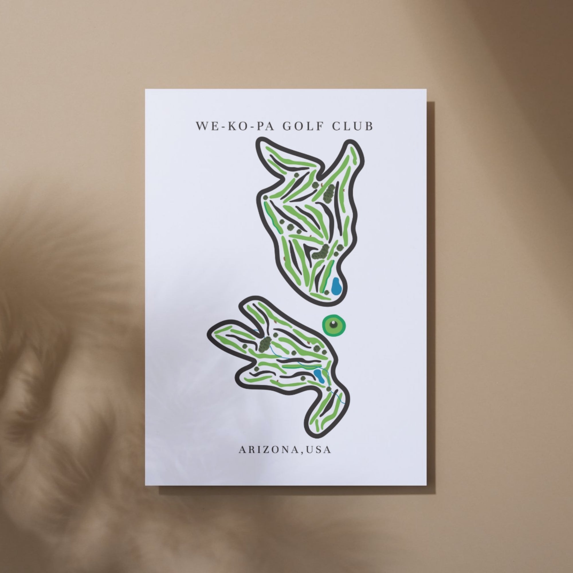WE-KO-PA Golf Club Golf Course Prints, Arizona, Golf Map Artwork