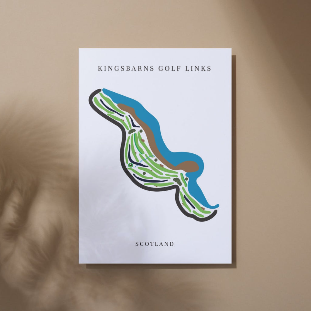 Kingsbarns Golf Links Golf Course Prints, Scotland, Golf Map Artwork