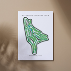 Bellerive Country Club Golf Course Prints, Missouri, Golf Map Artwork