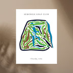Seminole Golf Club Golf Course Prints, Florida, Golf Map Artwork