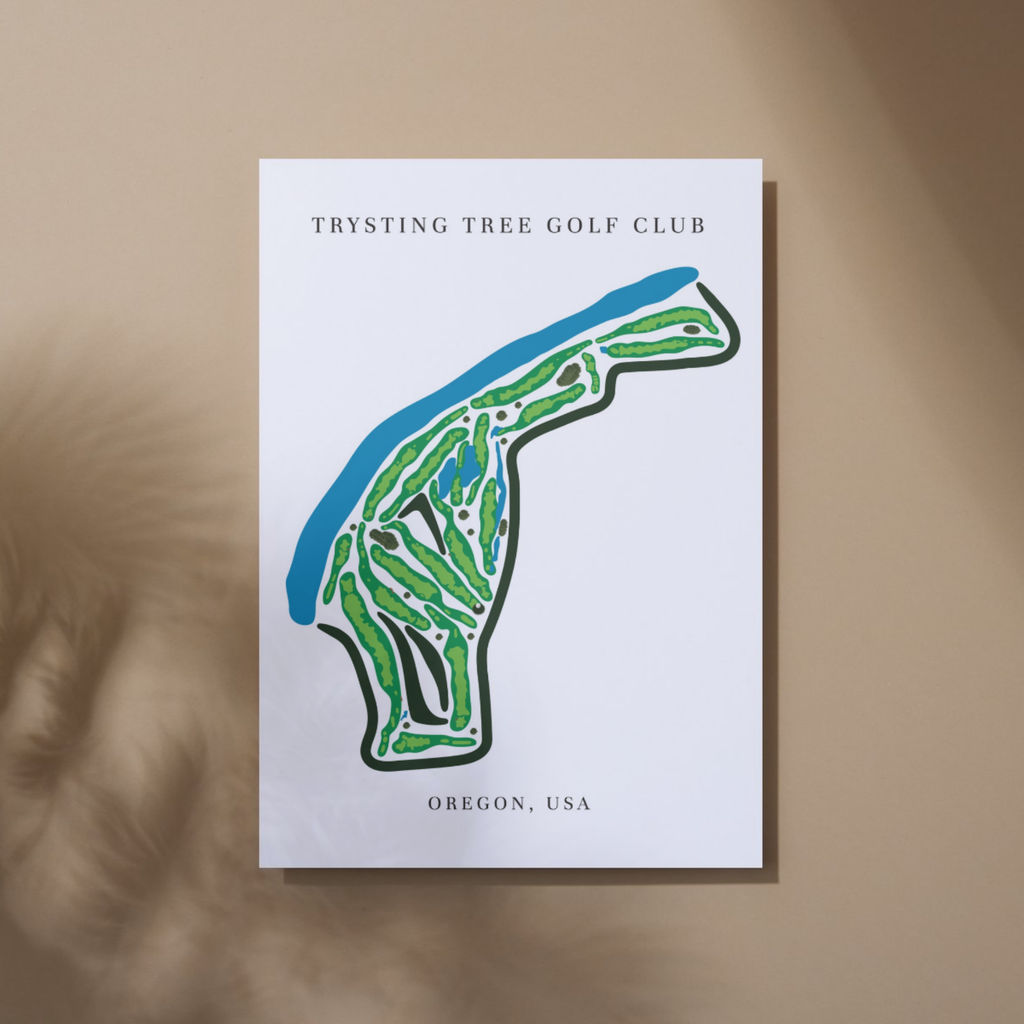 Trysting Tree Golf Club Golf Course Prints, Oregon, Golf Map Artwork