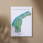 Trysting Tree Golf Club Golf Course Prints, Oregon, Golf Map Artwork