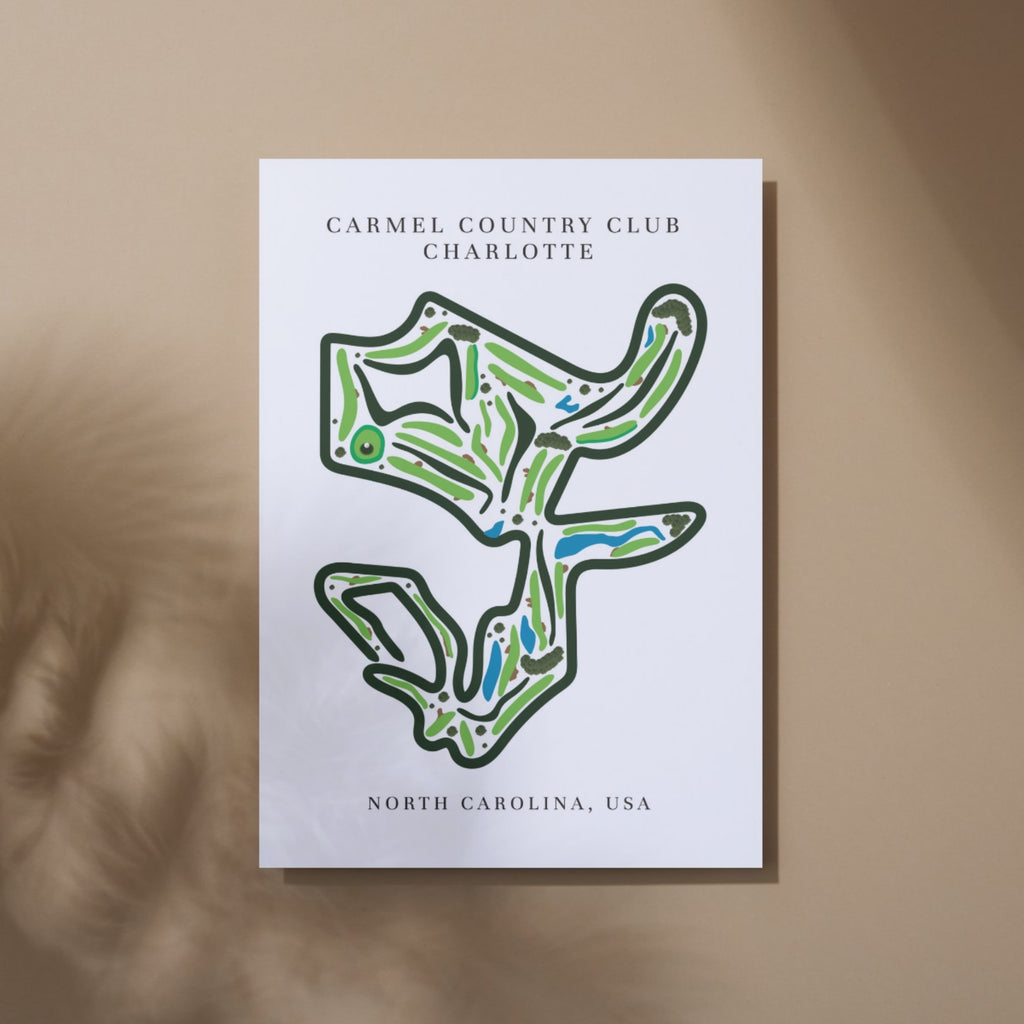 Carmel Country Club Golf Course Print, North Carolina, Golf Map artworks