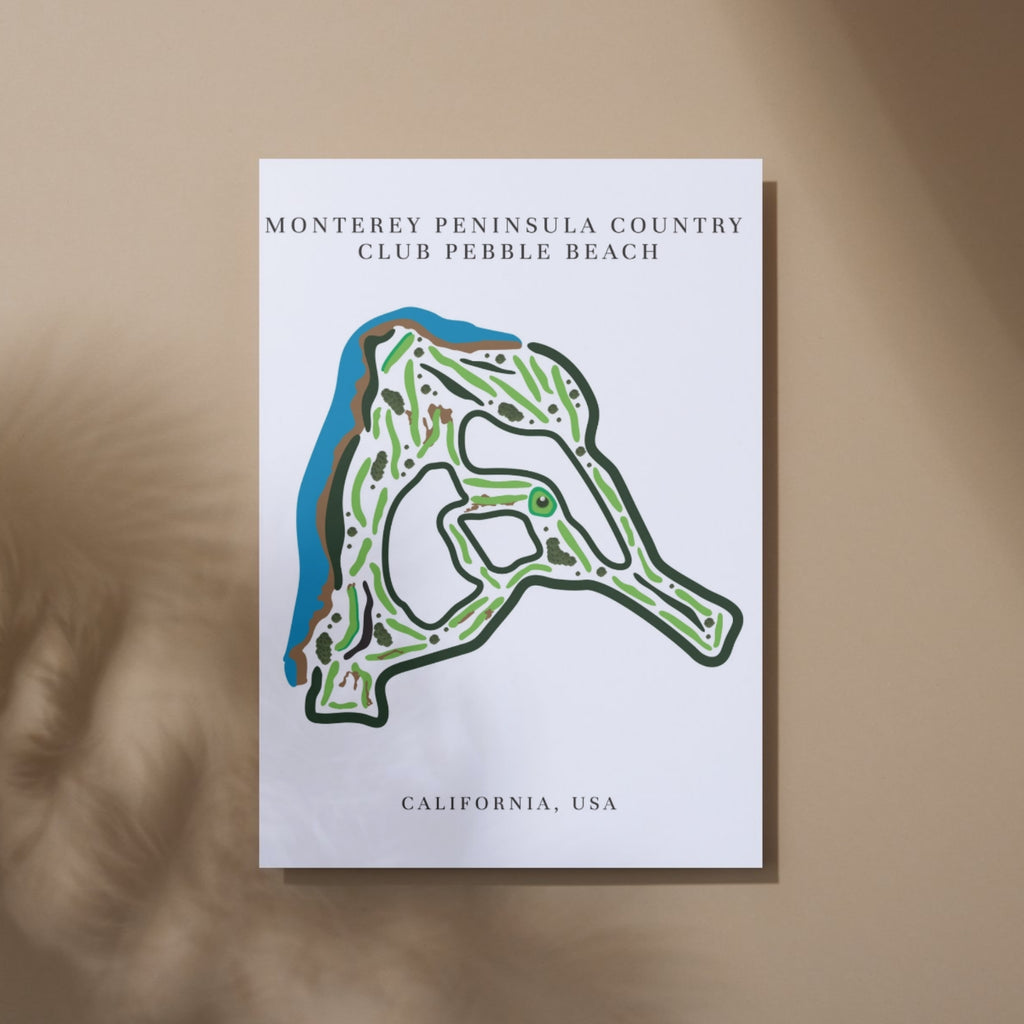 Monterey Peninsula Country Club Golf Course Prints, California, Golf Map Artwork