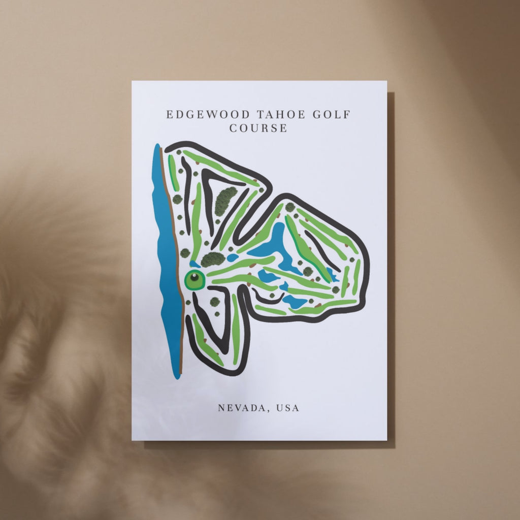 Edgewood Tahoe Golf Course Prints, Nevada, Golf Map Artwork