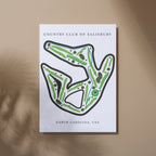 Country Club of Salisbury Golf Course Prints, North Carolina, Golf Map Artwork