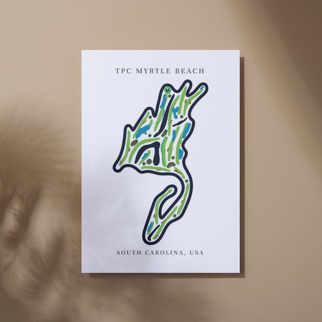 TPC Myrtle Beach Golf Course Prints, South Carolina, Golf Map Artwork