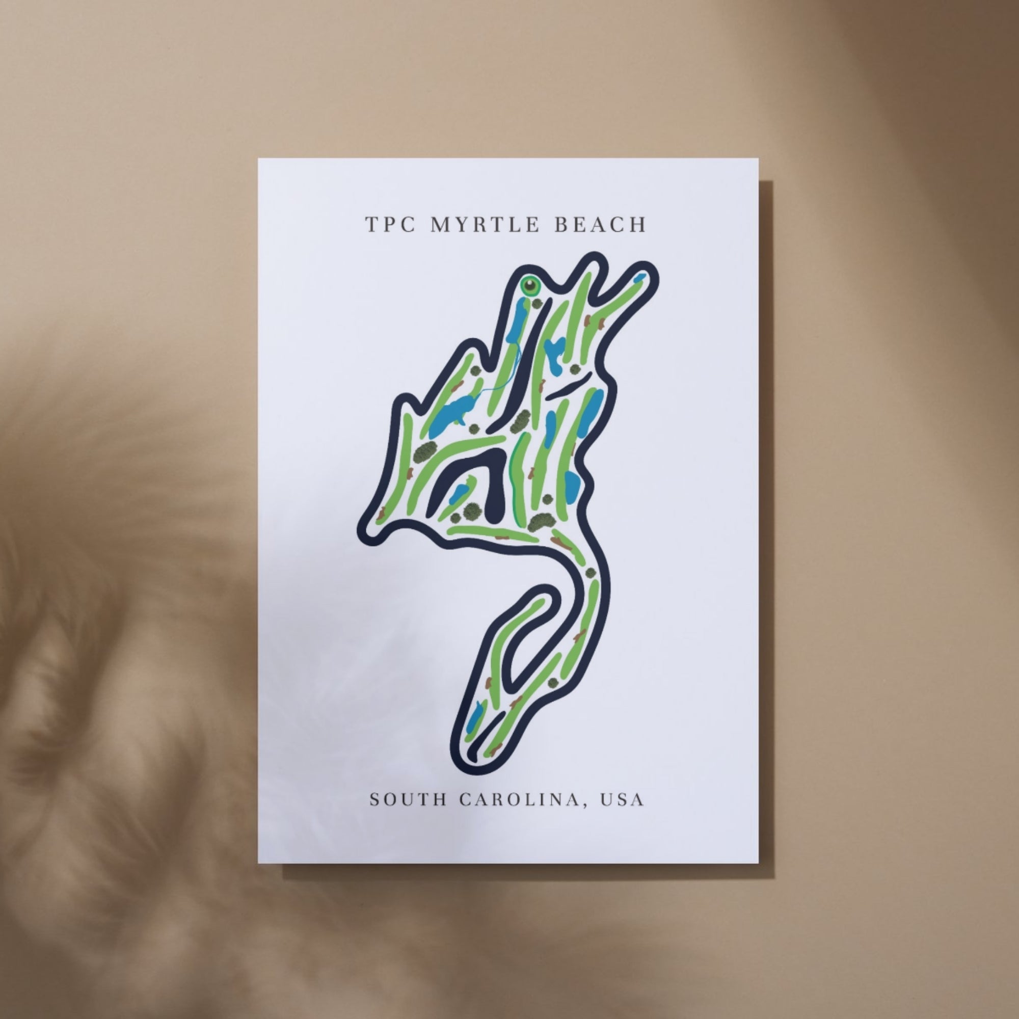 TPC Myrtle Beach Golf Course Prints, South Carolina, Golf Map Artwork