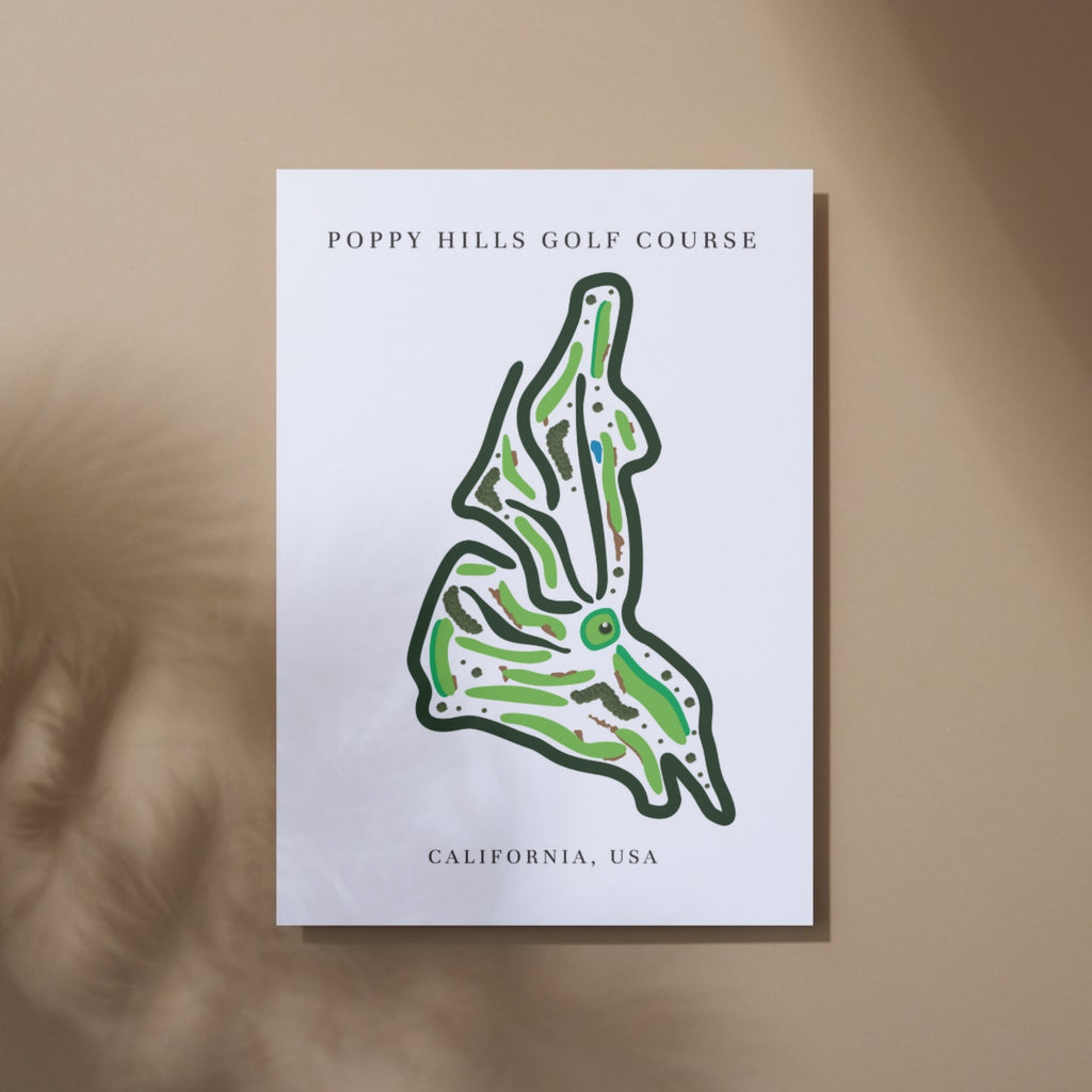 Poppy Hills Golf Course Print, California, Golf Map Artworks