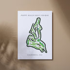 Poppy Hills Golf Course Print, California, Golf Map Artworks