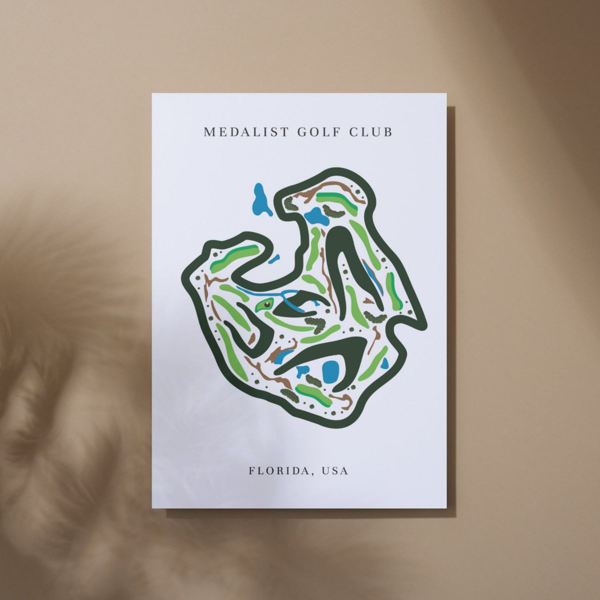 Medalist Golf Club, Golf Course Print, Florida, Golf Map Artworks