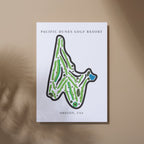 Pacific Dunes Golf Resort Golf Course Prints, Oregon, Golf Map Artwork