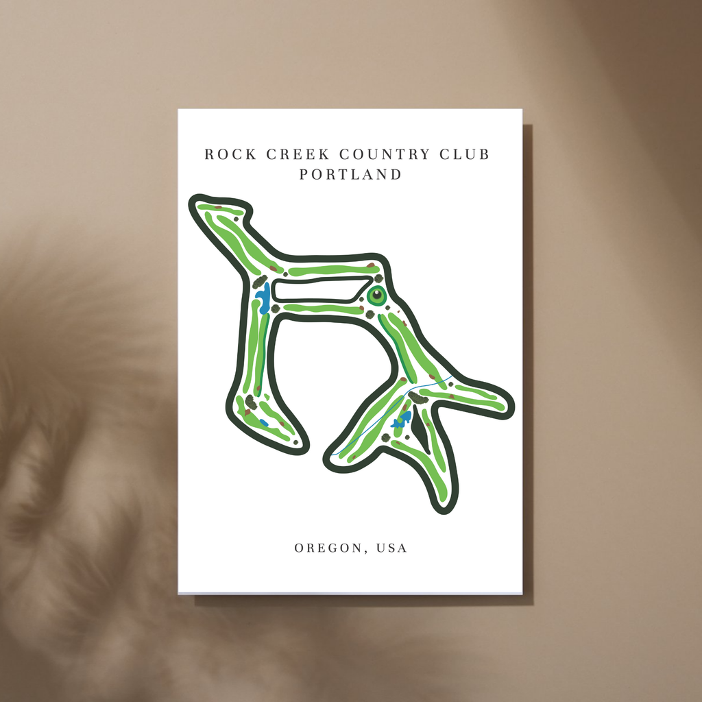 Rock Creek Country Club Golf Course Prints, Oregon, Golf Map Artwork