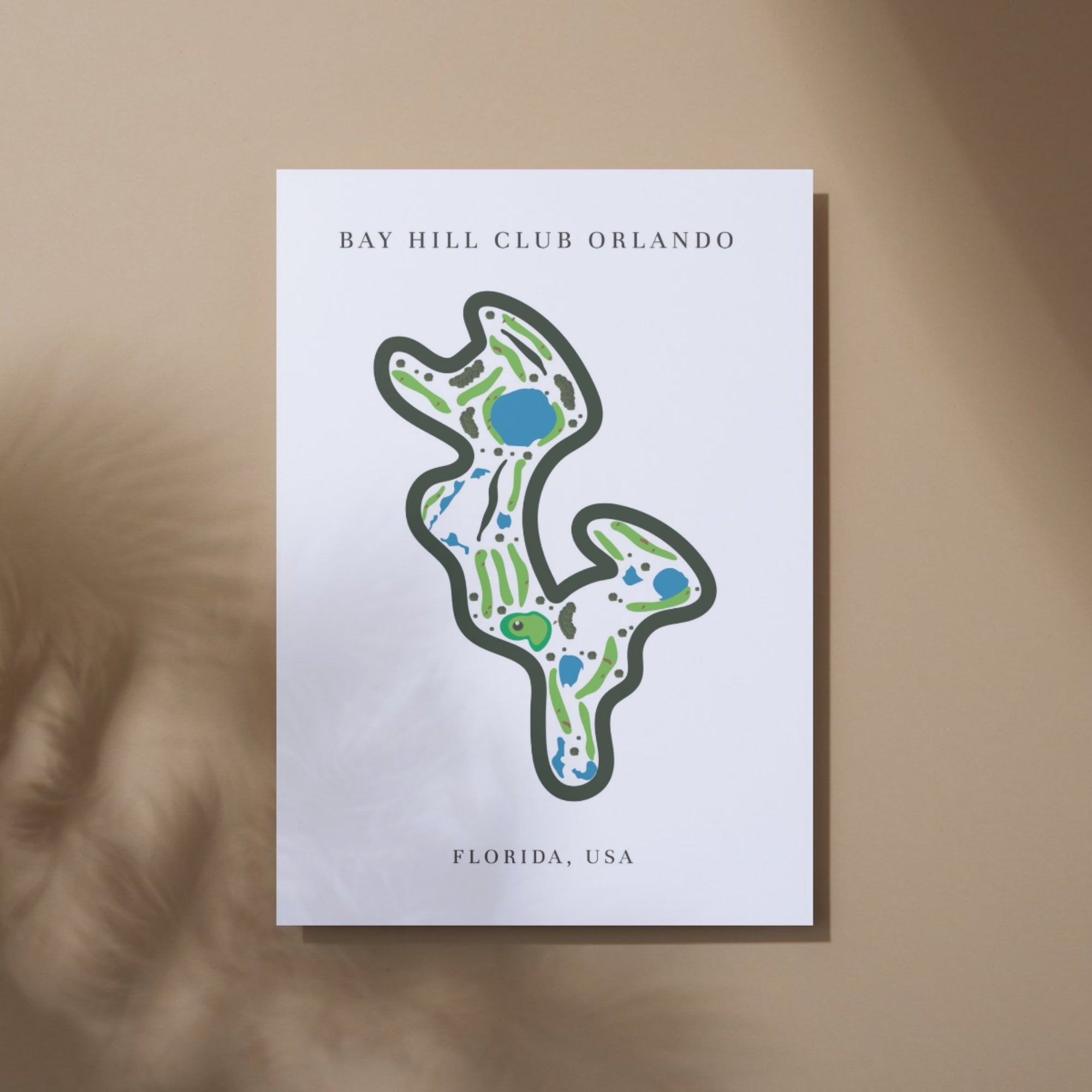 Bay Hill Club Golf Course Print, Florida, Golf Map Artworks