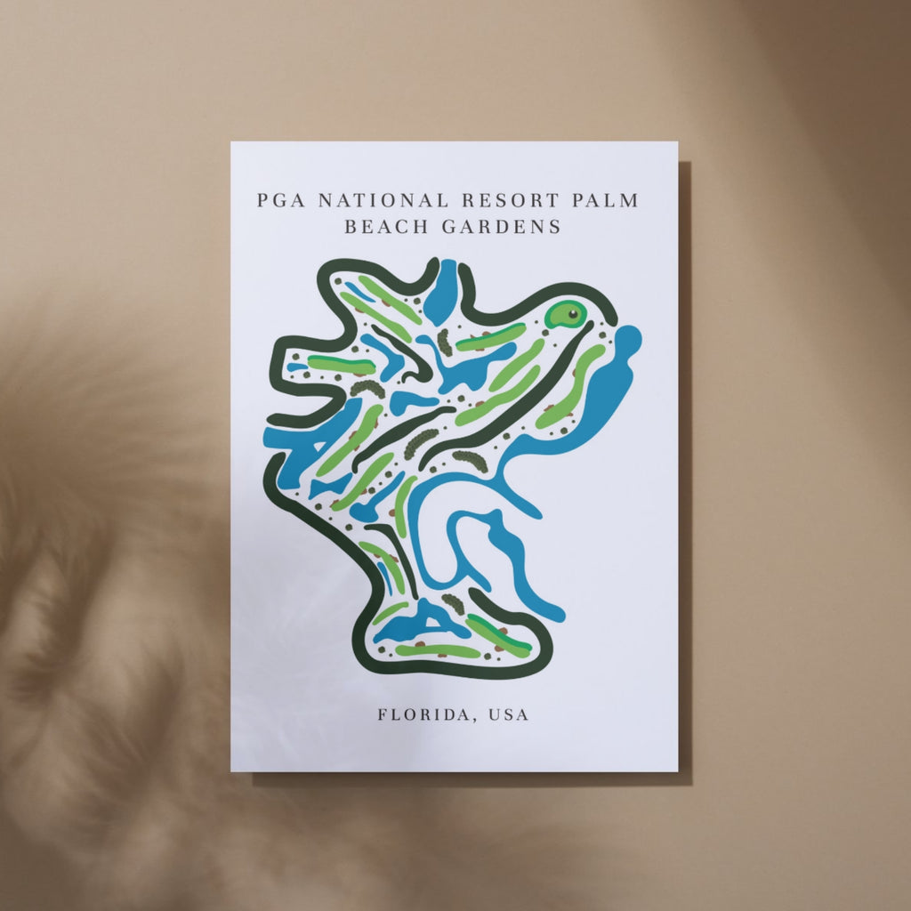 PGA National Resort, Golf Course Print, Florida, Golf Map Artworks