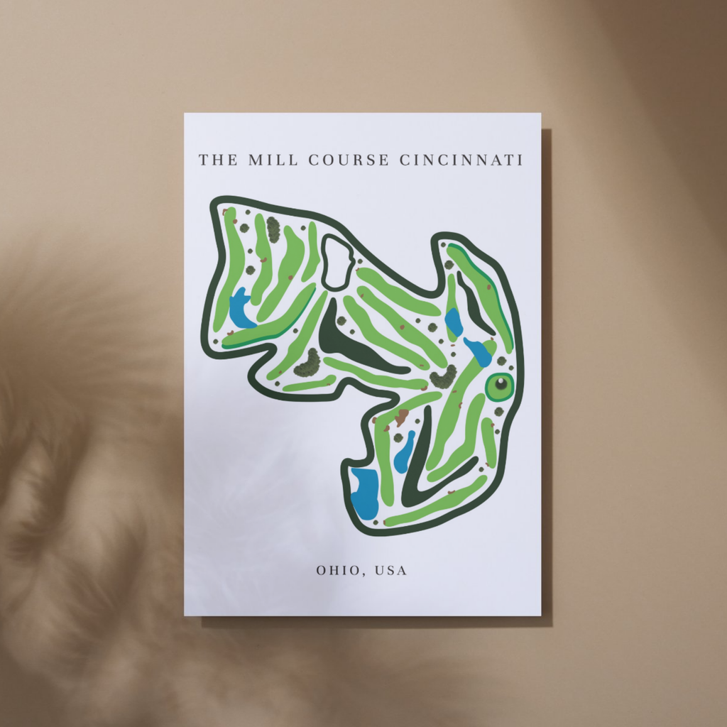 The Mill Course Golf Course Prints, Ohio, Golf Map Artwork