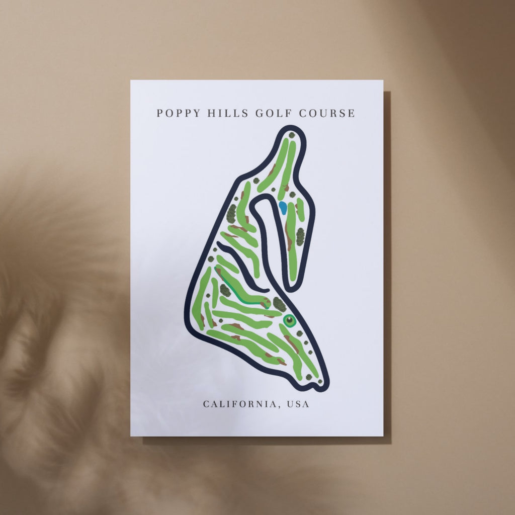 Poppy Hills Golf Course Prints, California, Golf Map Artwork