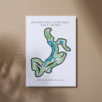 Belfair Golf Club West Golf Course Prints, South Carolina, Golf Map Artwork