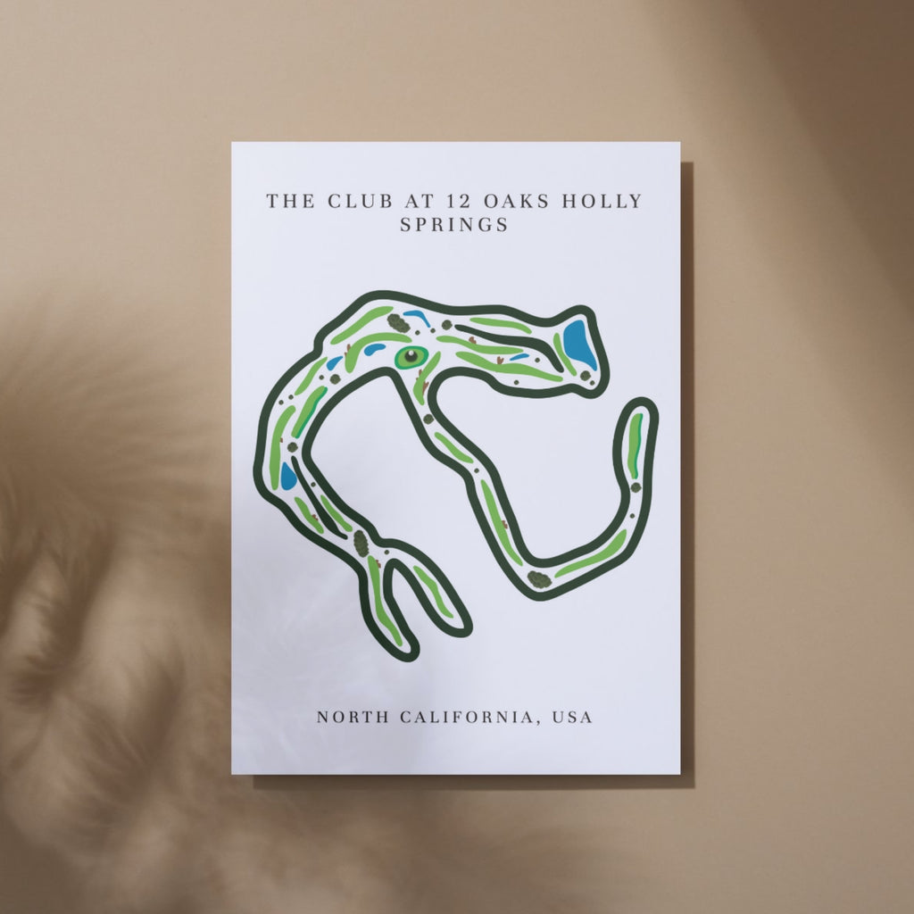 The Club at 12 Oaks Golf Course Prints, North Carolina, Golf Map Artwork