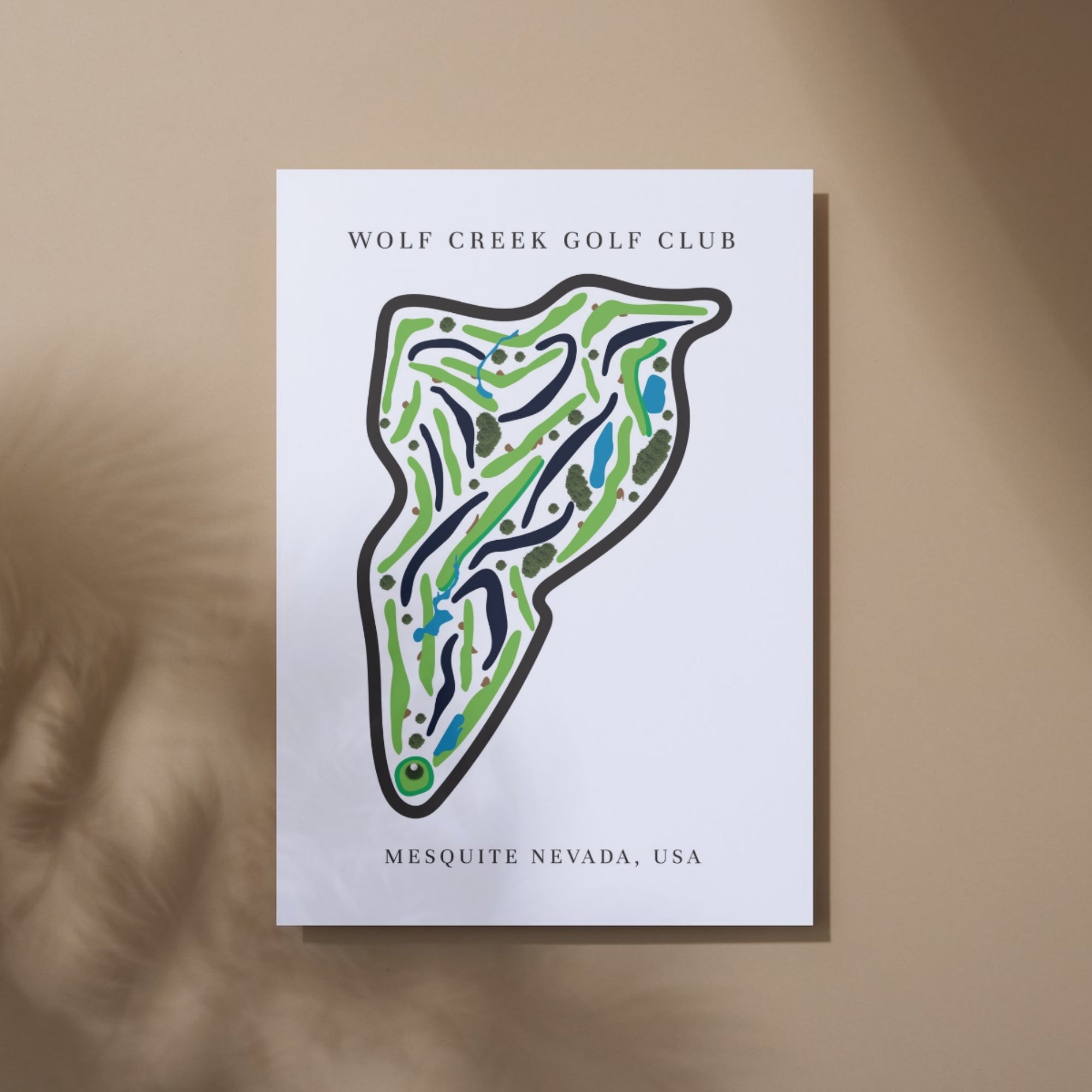 Wolf Creek Golf Club Golf Course Prints, Nevada, Golf Map Artwork
