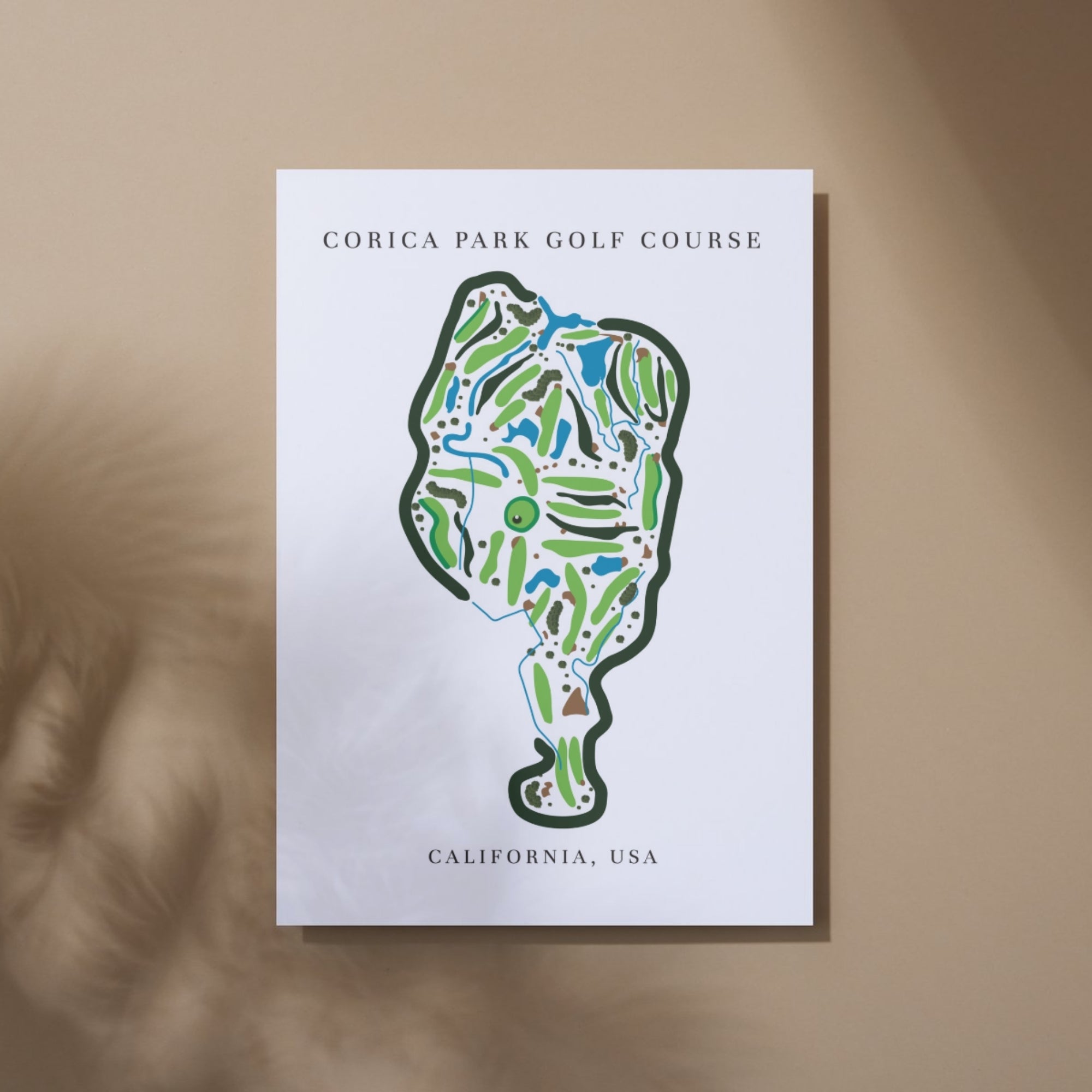 Corica Park Golf Course Print, California, Golf Map Artworks