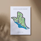 Coeur d'Alene Resort Golf Course Prints, Idaho, Golf Map Artwork
