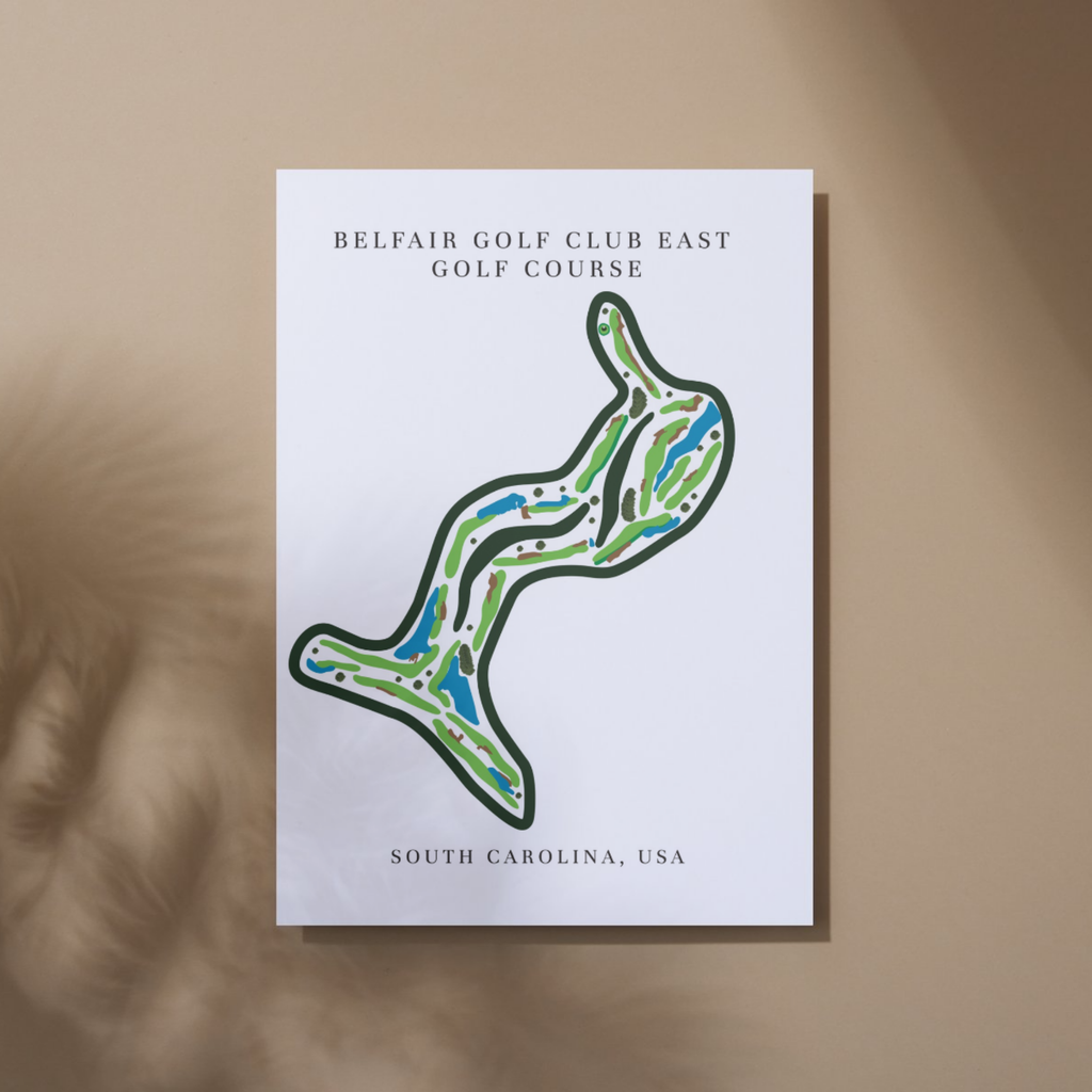 Belfair Golf Club East Golf Course Prints, South Carolina, Golf Map Artwork