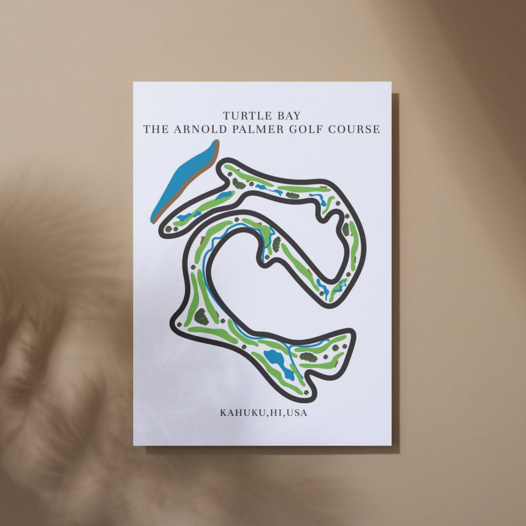 The Arnold Palmer Golf Course Golf Course Prints, Kahuku – Hawaii, Golf Map Artwork