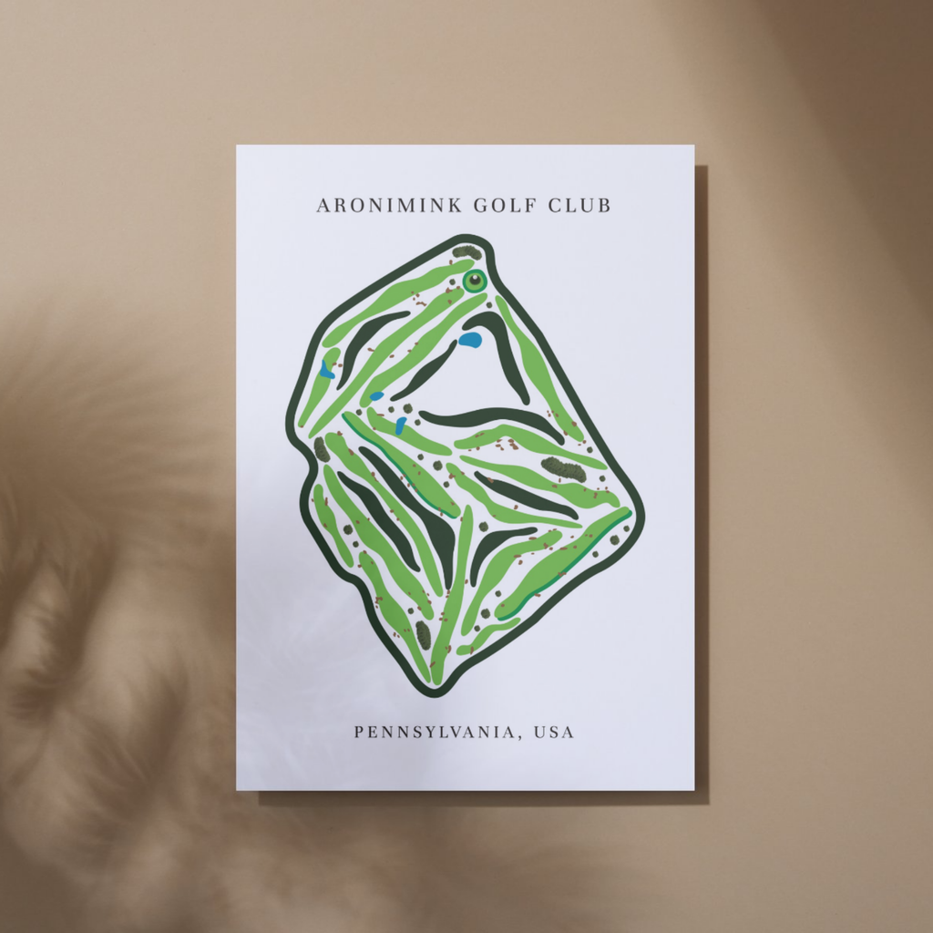 Aronimink Golf Club Golf Course Prints, Pennsylvania, Golf Map Artwork