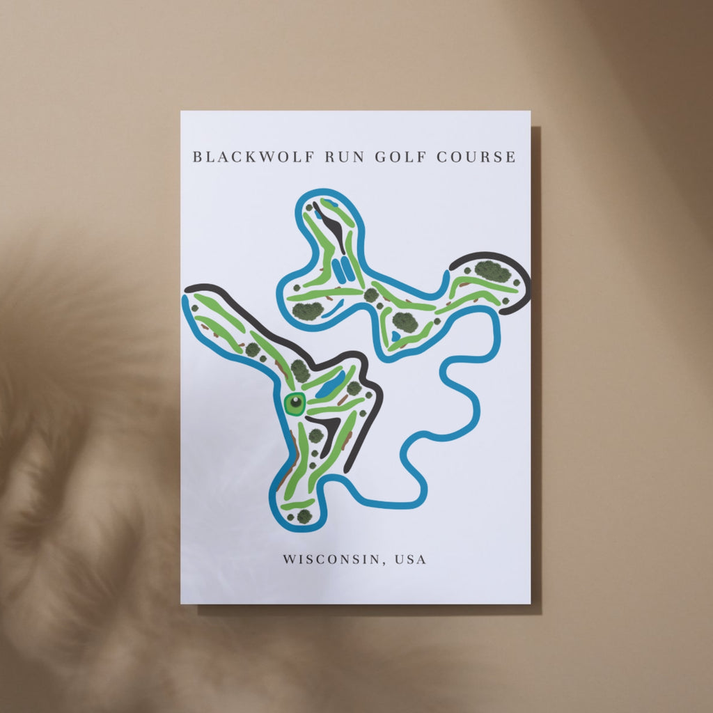 Blackwolf Run Golf Course Prints, Wisconsin, Golf Map Artwork