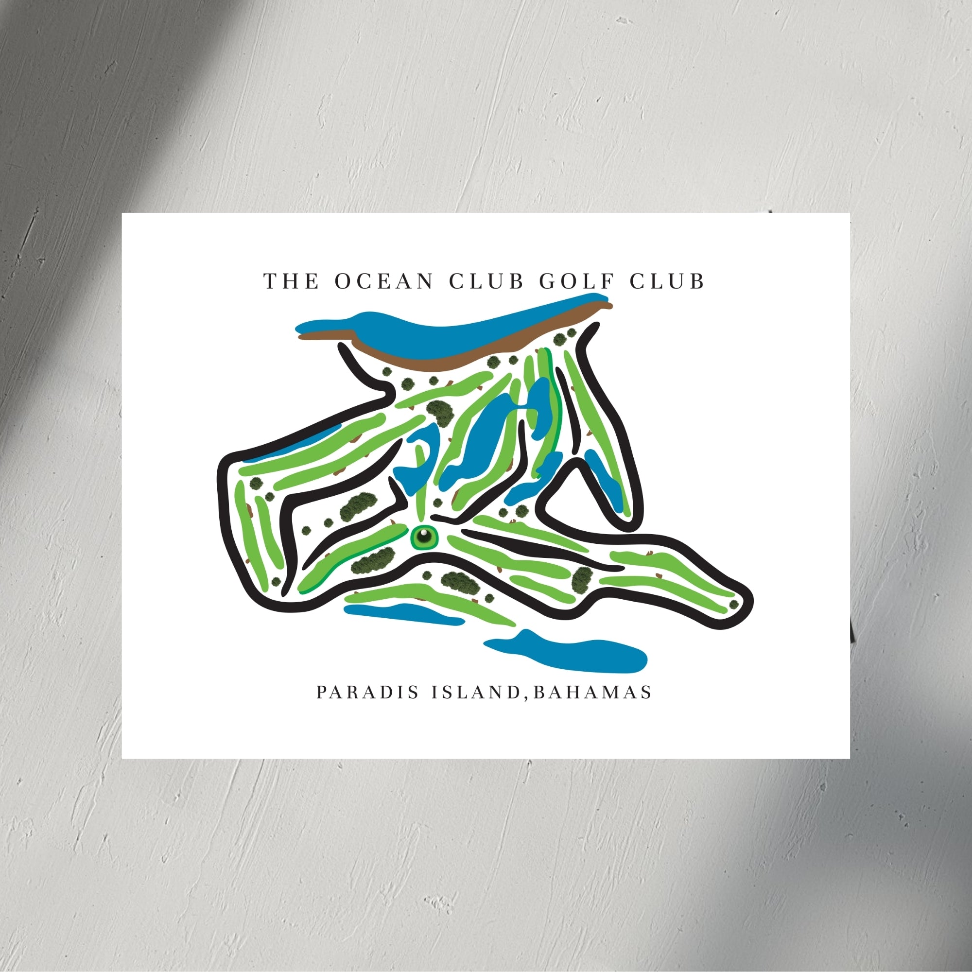 The Ocean Club Golf Club Golf Course Prints, Paradise Island – Bahamas, Golf Map Artwork