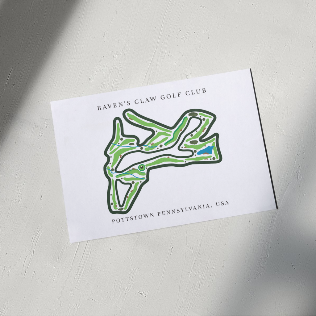 Raven's Claw Golf Club Golf Course Prints, Pennsylvania, Golf Map Artwork