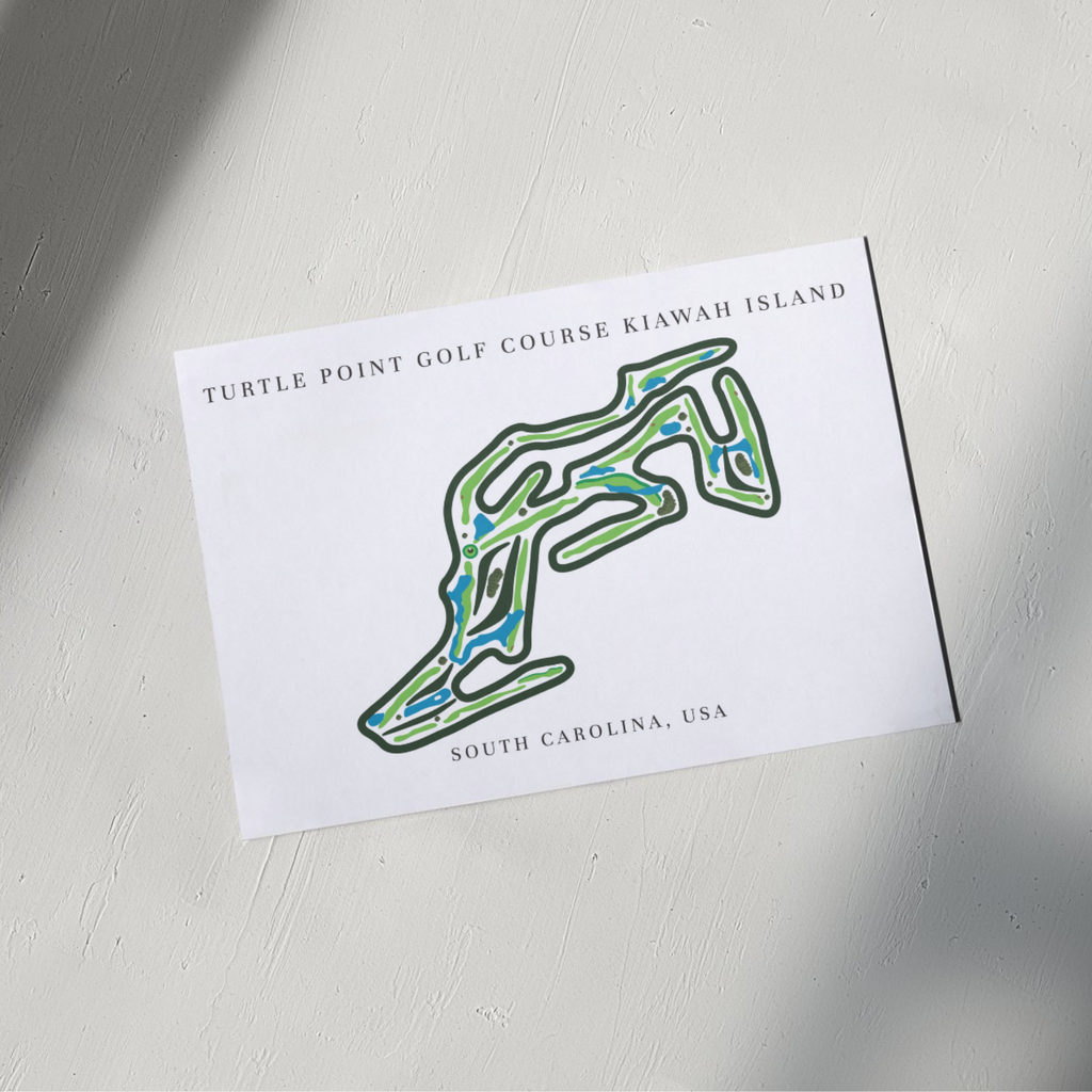 Turtle Point Golf Course Golf Course Prints, South Carolina, Golf Map Artwork