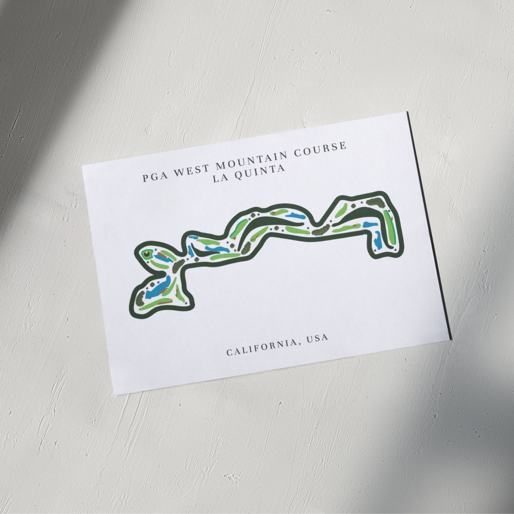 PGA West Mountain Golf Course Print, California, Golf Map Artworks
