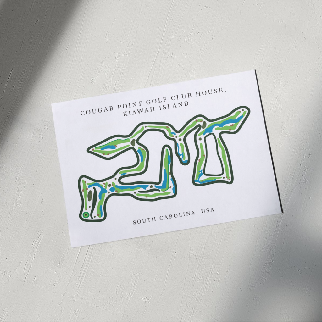 Cougar Point Golf Club House Golf Course Prints, South Carolina, Golf Map Artwork