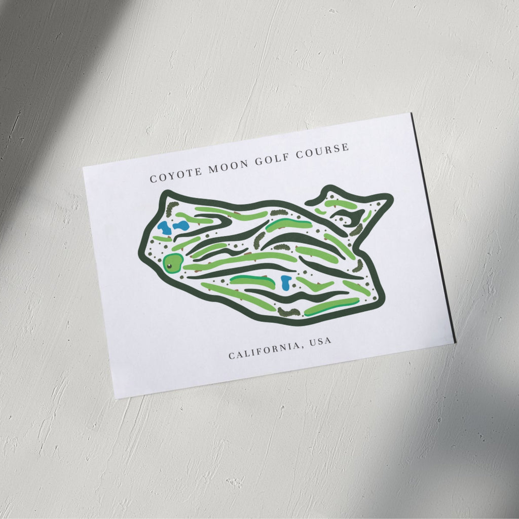 Coyote Moon Golf Course Print, California, Golf Map Artworks