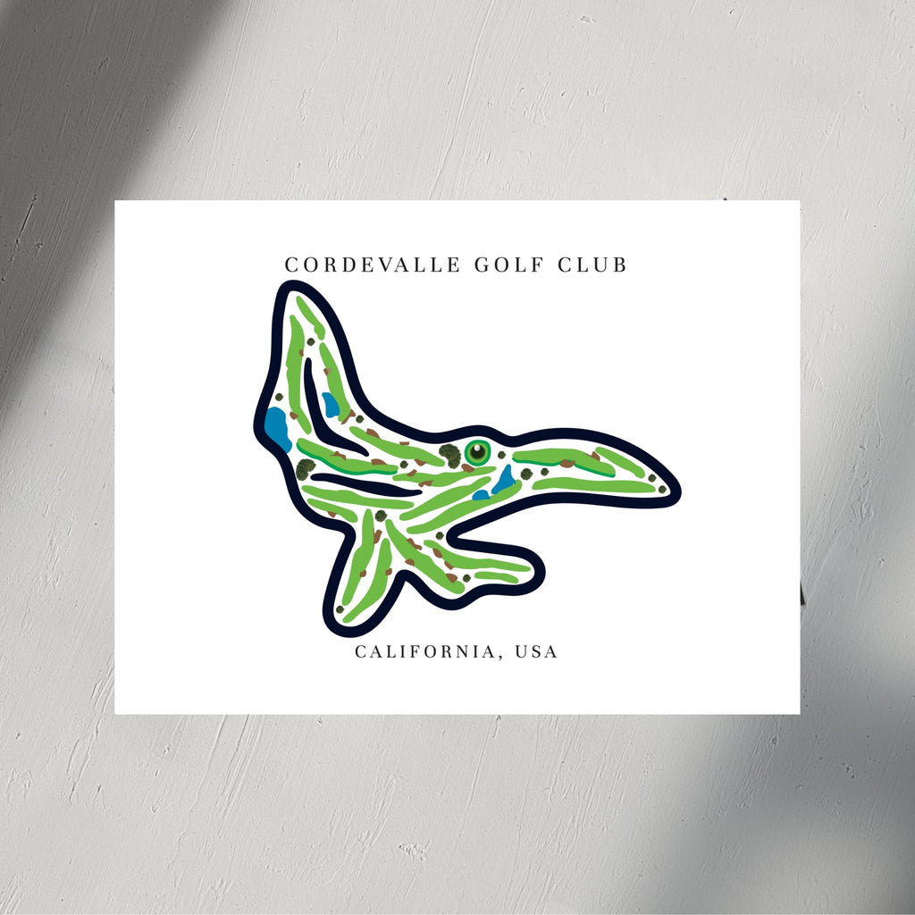 CordeValle Golf Club Golf Course Prints, California, Golf Map Artwork