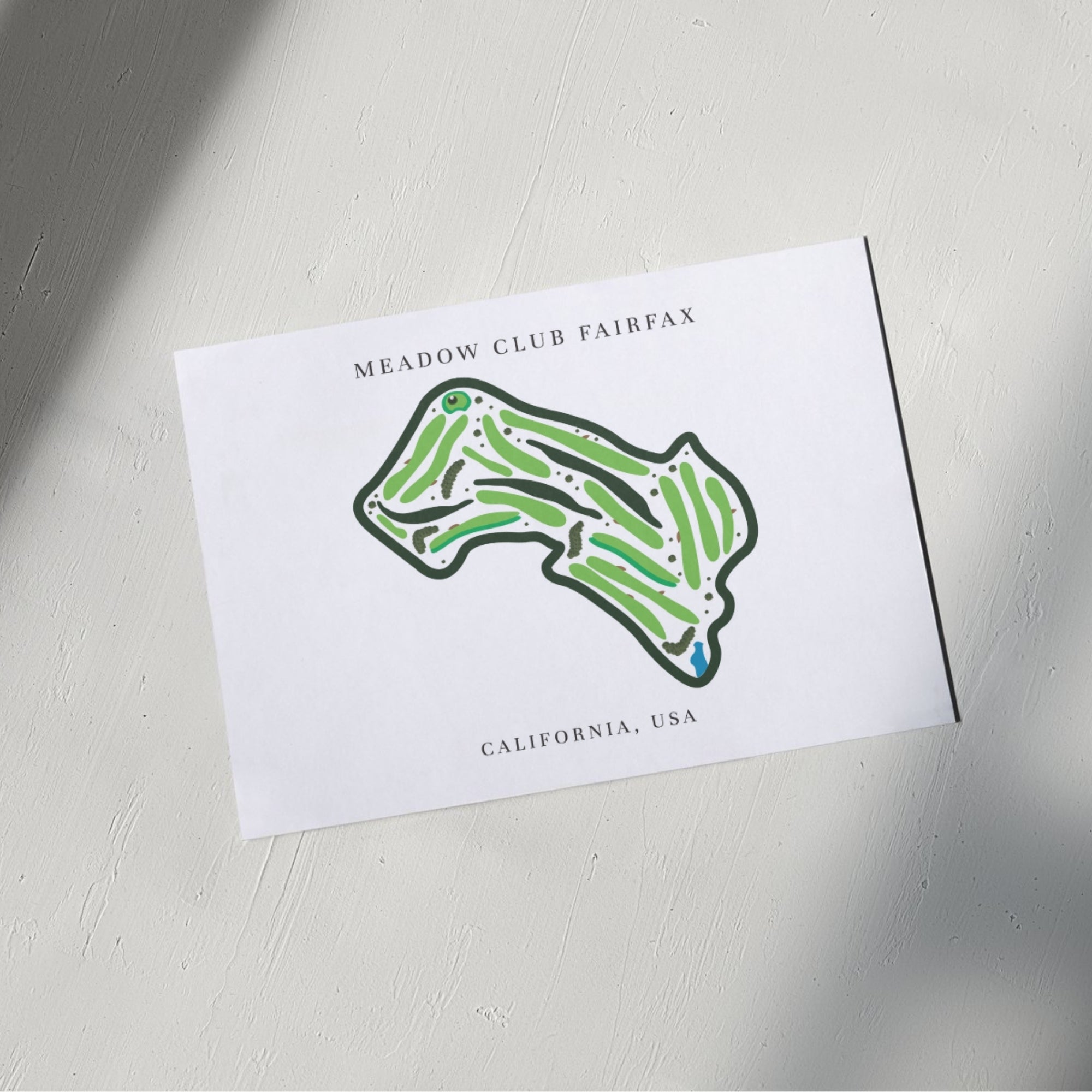 Meadow Club Fairfax, Golf Course Print, California, Golf Map Artworks