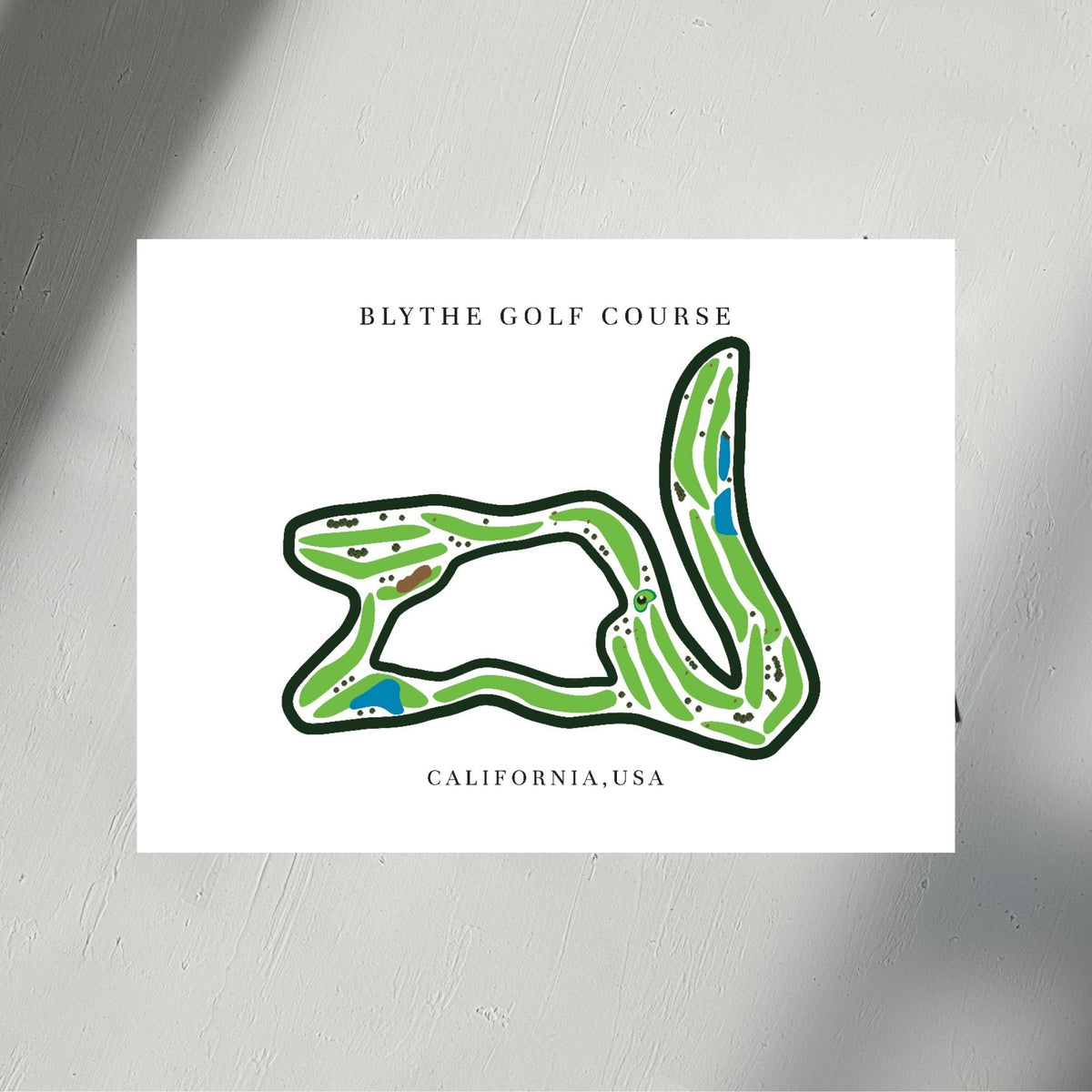 Blythe Golf Course Golf Course Prints, California, Golf Map Artwork