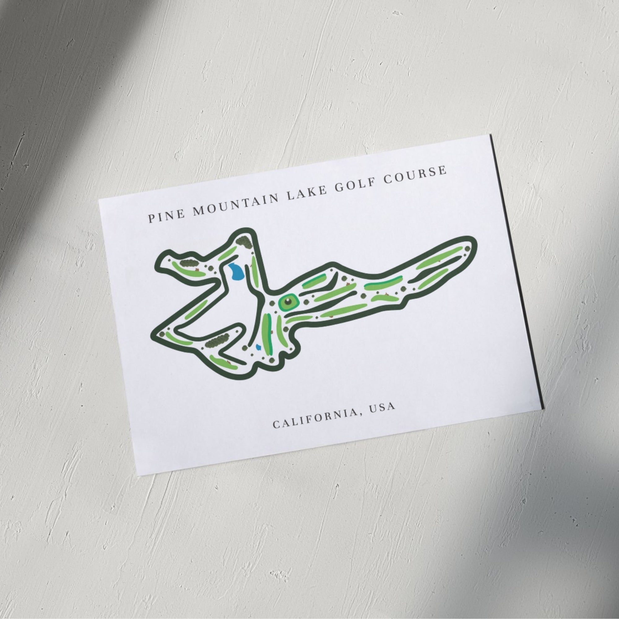 Pine Mountain Lake Golf Course Print, California, Golf Map Artworks