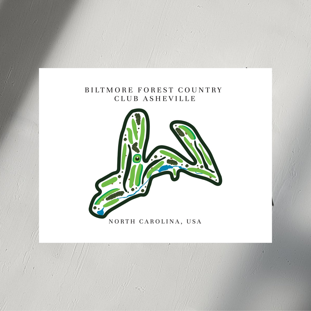 Biltmore Forest Country Club Golf Course Print, North Carolina, Golf Map Artworks
