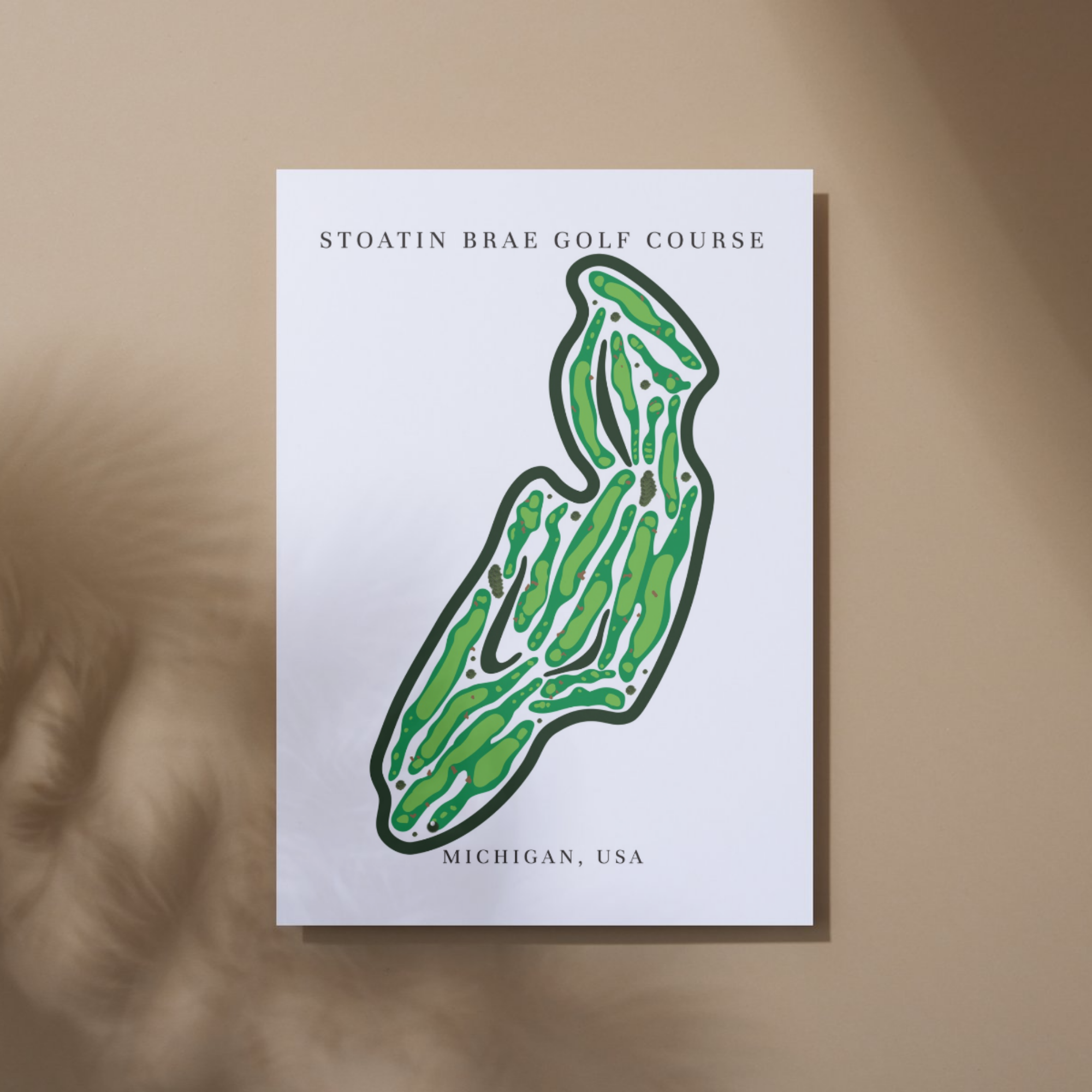 Stoatin Brae Golf Course Prints, Michigan, Golf Map Artwork