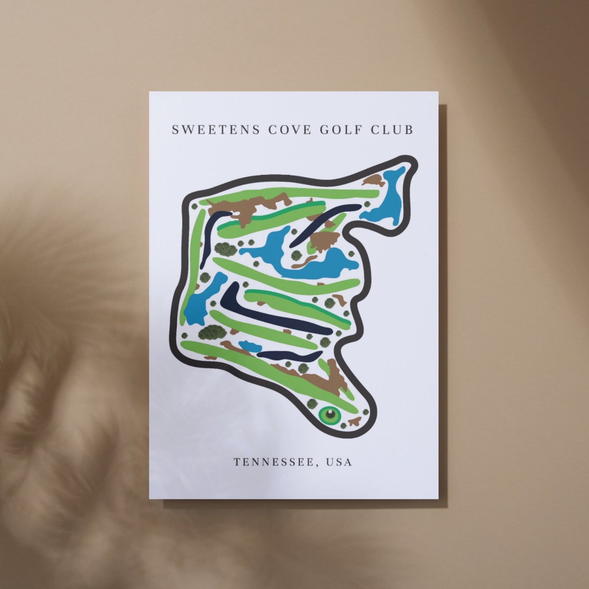 Sweetens Cove Golf Club Golf Course Prints, Tennessee, Golf Map Artwork