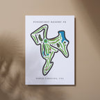 Pinehurst Resort #8 Golf Course Prints, North Carolina, Golf Map Artwork