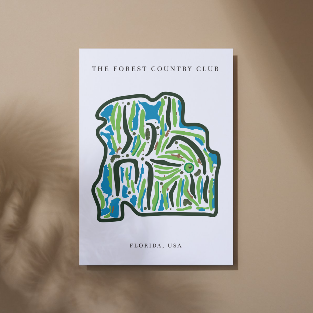 The Forest Country Club Golf Course Prints, Florida, Golf Map Artwork
