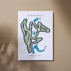 Bandon Trails Golf Course Prints, Oregon, Golf Map Artwork