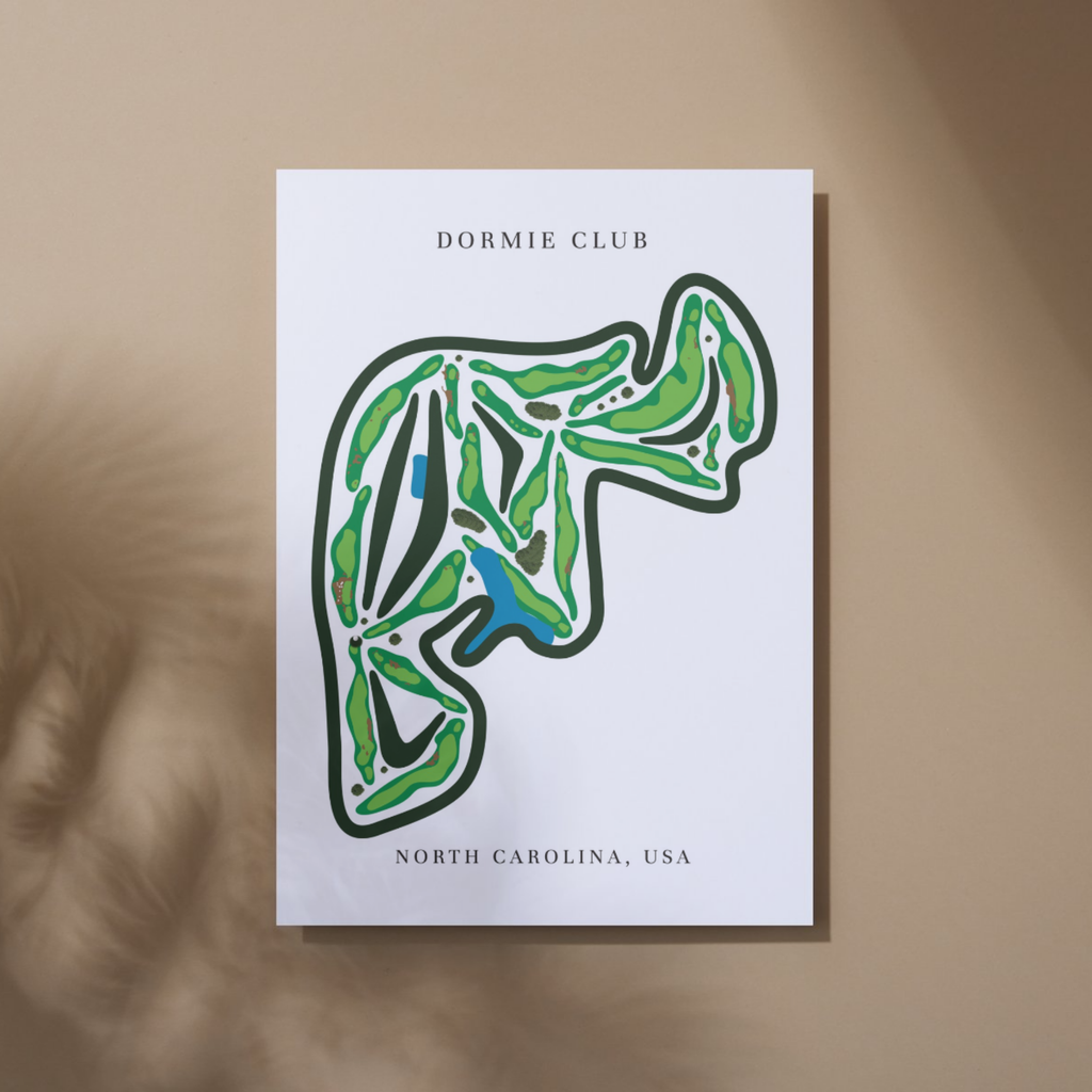 Dormie Club Golf Course Prints, North Carolina, Golf Map Artwork